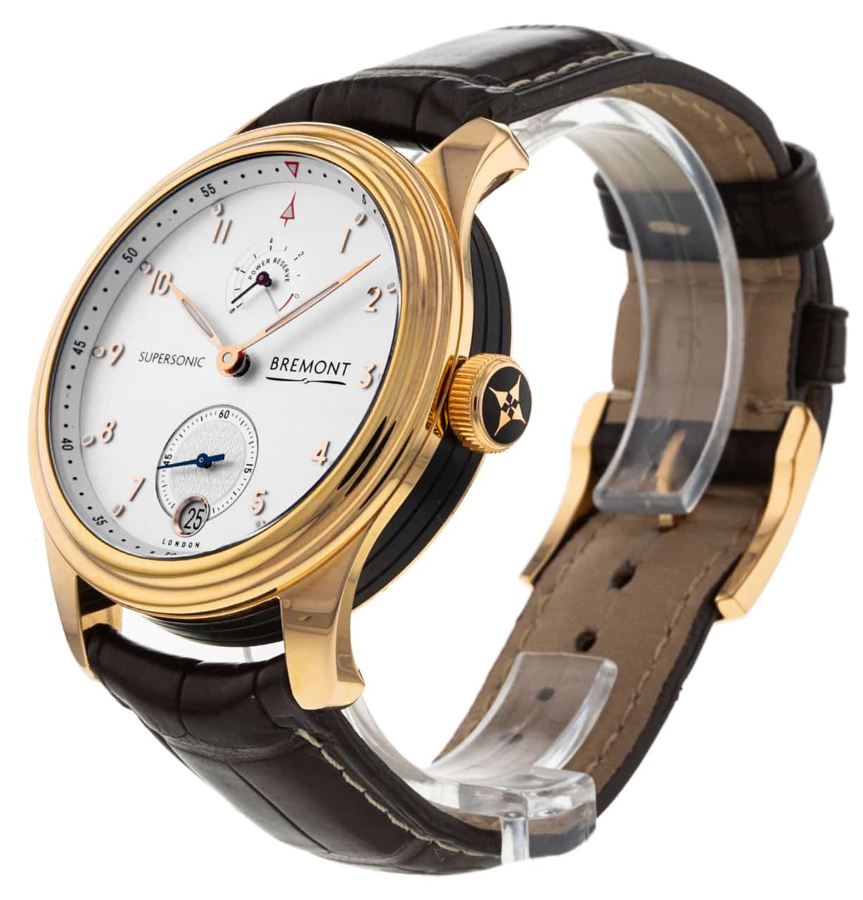 Bremont Supersonic Silver Arabic Dial Leather Strap